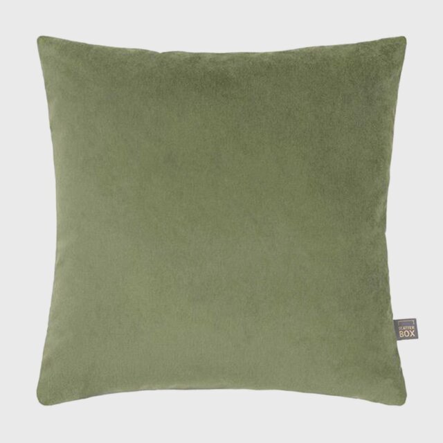 Plush Green Velvet Cushion, Square - Barker & Stonehouse