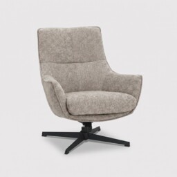Draycott Khaki Swivel Armchair, Grey Fabric - Barker & Stonehouse