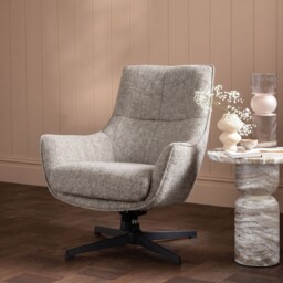 Draycott Khaki Swivel Armchair, Grey Fabric - Barker & Stonehouse - thumbnail 2