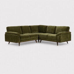 Bowes Large Corner Sofa, Green Fabric - Barker & Stonehouse