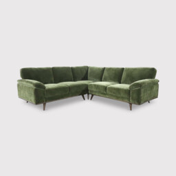 Bowes Large Corner Sofa, Green Fabric - Barker & Stonehouse