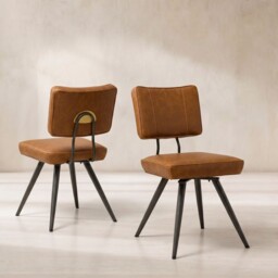 Sawyer Swivel Dining Chair, Brown - Barker & Stonehouse