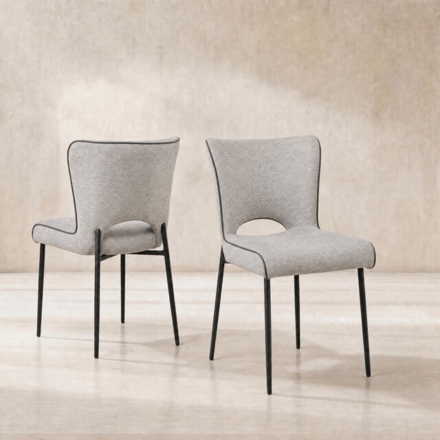Galini Dining Chair Light Grey Fabric - Barker & Stonehouse - image 1