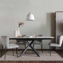 Galini Dining Chair Light Grey Fabric - Barker & Stonehouse - thumbnail 3