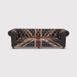 Timothy Oulton Westminster Button Chesterfield Sofa 3 Seater, Navy Leather - Barker & Stonehouse - thumbnail 1