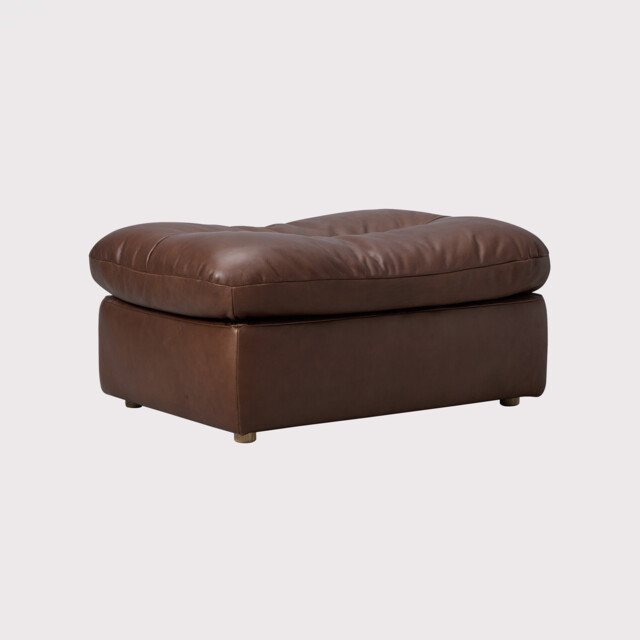 Timothy Oulton Lush Sectional Footstool, Brown Leather - Barker & Stonehouse - image 1