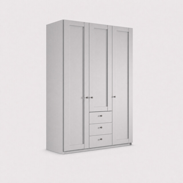 Varese 3 Door/3 Drawer Wardrobe W150Cm, Grey - Barker & Stonehouse - image 1