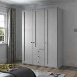 Varese 3 Door/3 Drawer Wardrobe W150Cm, Grey - Barker & Stonehouse - thumbnail 2