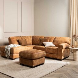 Houston Footstool, Brown Leather - Barker & Stonehouse - thumbnail 2