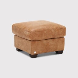 Houston Footstool, Brown Leather - Barker & Stonehouse - thumbnail 1