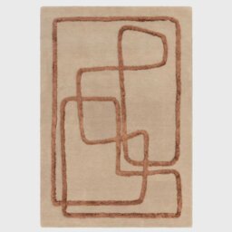 Eclipse 160x230cm Rug Copper, Square, Neutral Wool Blend - Barker & Stonehouse