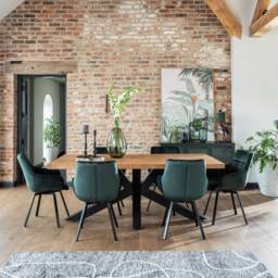 Navarro Star Dining Table 220cm, Brown Oak - W220cm - Barker & Stonehouse - thumbnail 2