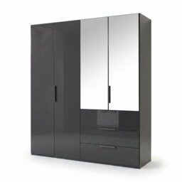 Atlanta 4 Door 3 Drawer Wardrobe 201Cm Height 223Cm, Black - Barker & Stonehouse - thumbnail 2