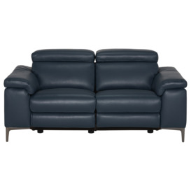 Paolo 2 Seater Recliner Sofa With 2 Electric Recliners, Blue Leather - Barker & Stonehouse