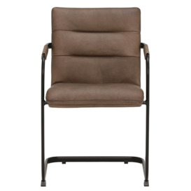 Pure Furniture Rigel Dining Dining Chair With Arms, Brown Leather - Barker & Stonehouse - thumbnail 2