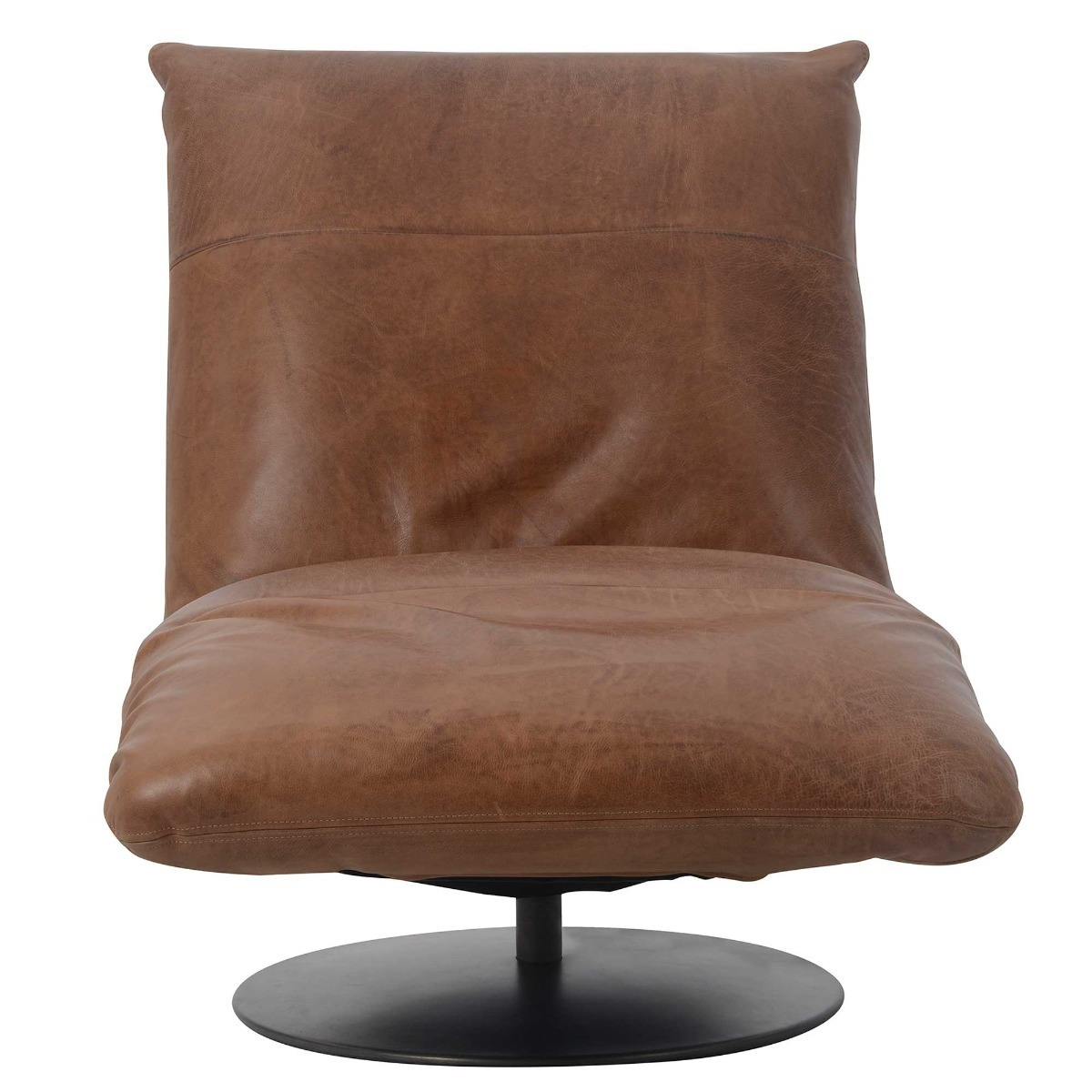 Bay Swivel Armchair, Brown Leather - Barker & Stonehouse