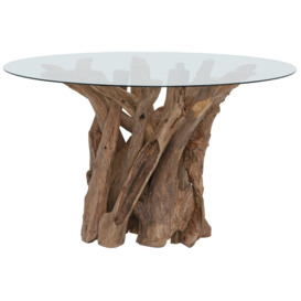 Whinfell Round Dining Table 130cm, Round, Brown Glass - Barker & Stonehouse - thumbnail 2