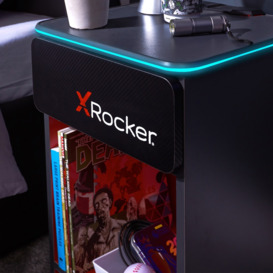 X Rocker Carbon-Tek Bedside Table with LEDs and Wireless Charging - Black - thumbnail 2