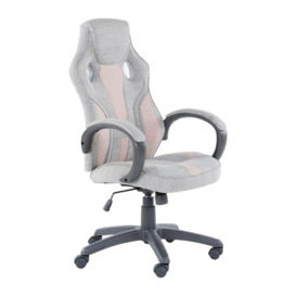 X Rocker Maverick Height Adjustable Office Gaming Chair Grey and Pink