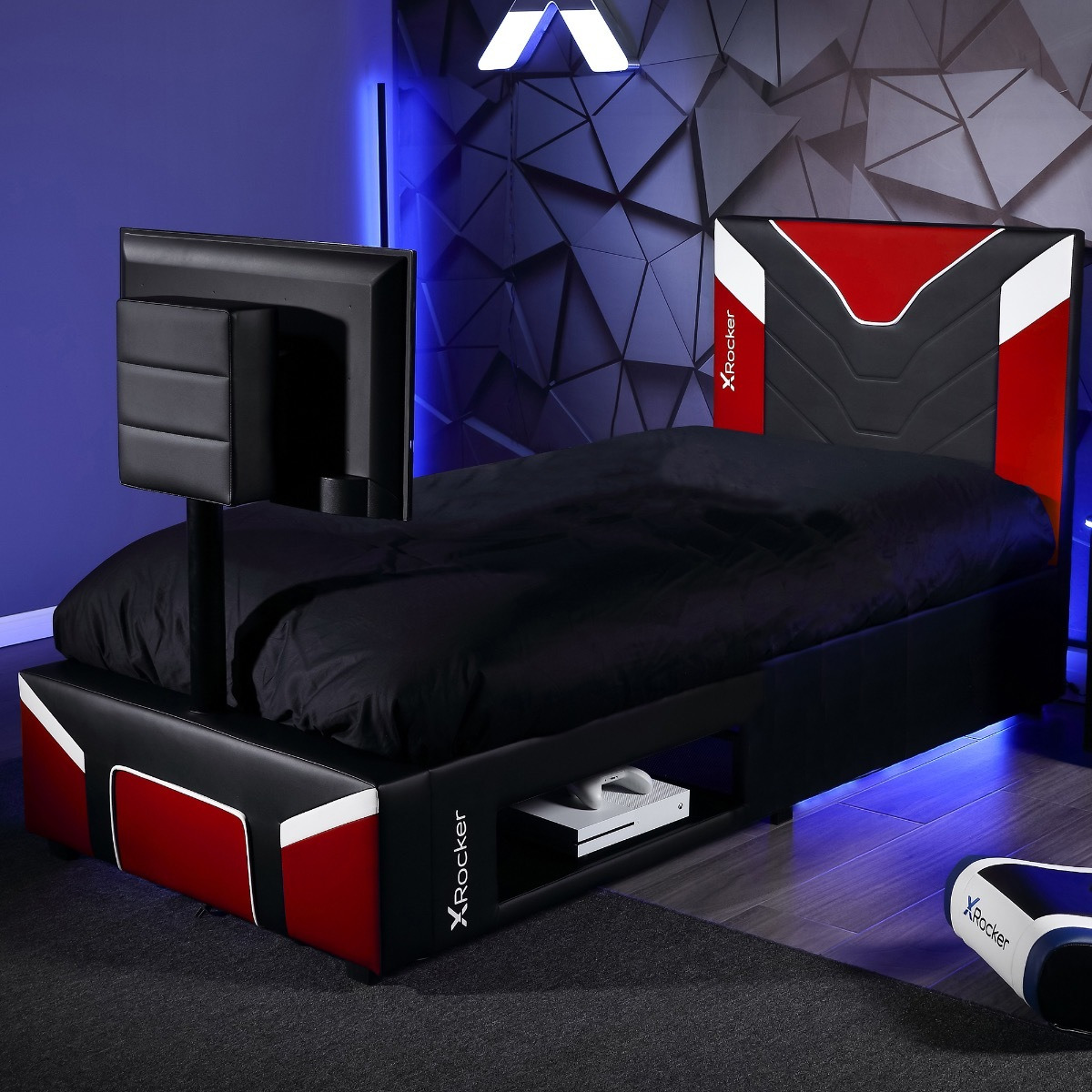 X Rocker Cerberus Twist TV Gaming Bed Single Red - image 1