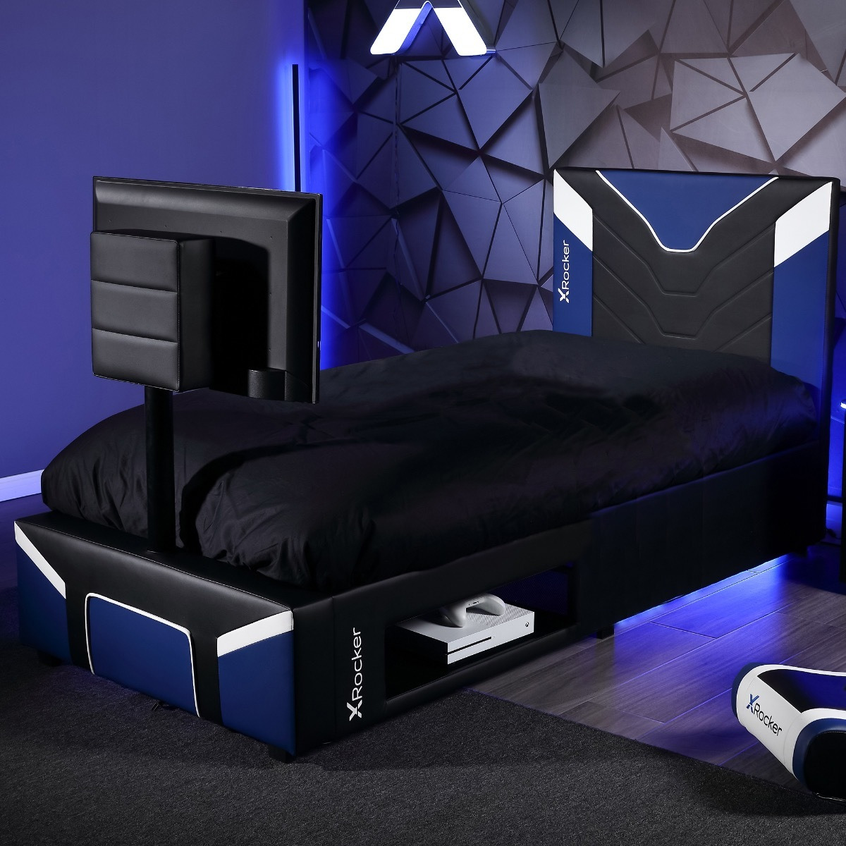 X Rocker Cerberus Twist TV Gaming Bed Single Blue - image 1