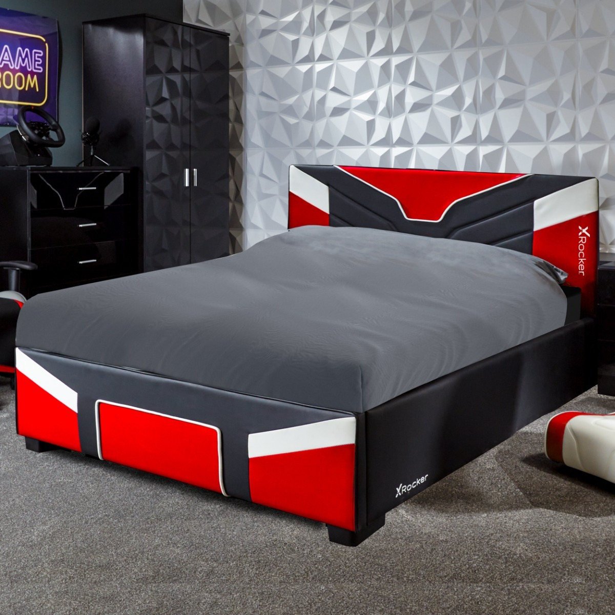 X Rocker Cerberus MKII Bed In A Box Small Double Red - image 1