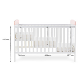 Obaby Grace Inspire Cot Bed - Watercolour Rabbit Pink - thumbnail 3