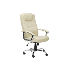 Alphason Houston Leather Office Chair Cream