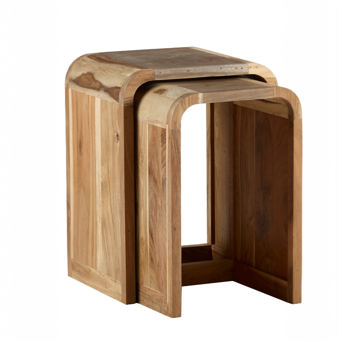 Indian Hub Aspen Nest of 2 Tables Wooden - image 1