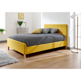 GFW Ashbourne Mustard Fabric Bed Frame - thumbnail 1