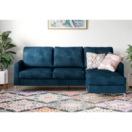 Dorel Chapman Velvet Corner Sofa Blue