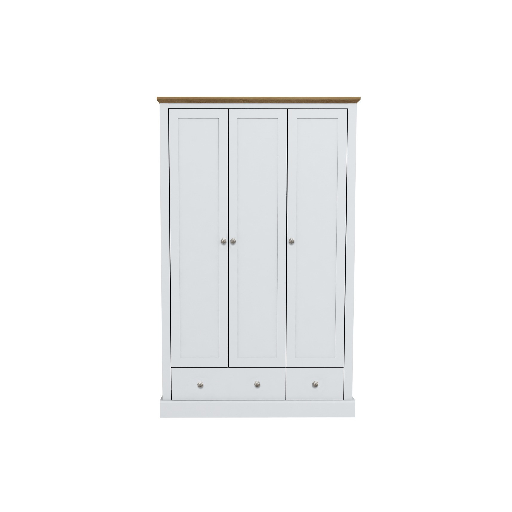 LPD Devon 3 Door 2 Drawer White & Oak Wardrobe