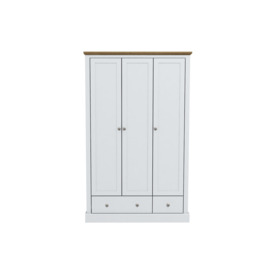 LPD Devon 3 Door 2 Drawer White & Oak Wardrobe