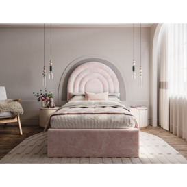 Flair Ava Single Ottoman Bed Pink Velvet - thumbnail 3