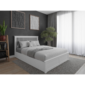 Flair Airedale Wooden Ottoman Bed White Double