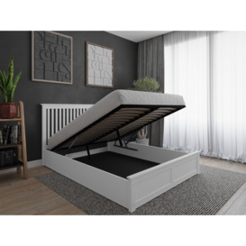 Flair Airedale Wooden Ottoman Bed White Double - thumbnail 2