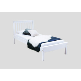 Flair Disley Solid Wood Single Bed Frame - White - thumbnail 2