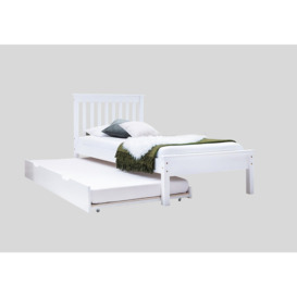 Flair Disley Solid Wood Single Guest Bed with Trundle - White - thumbnail 2