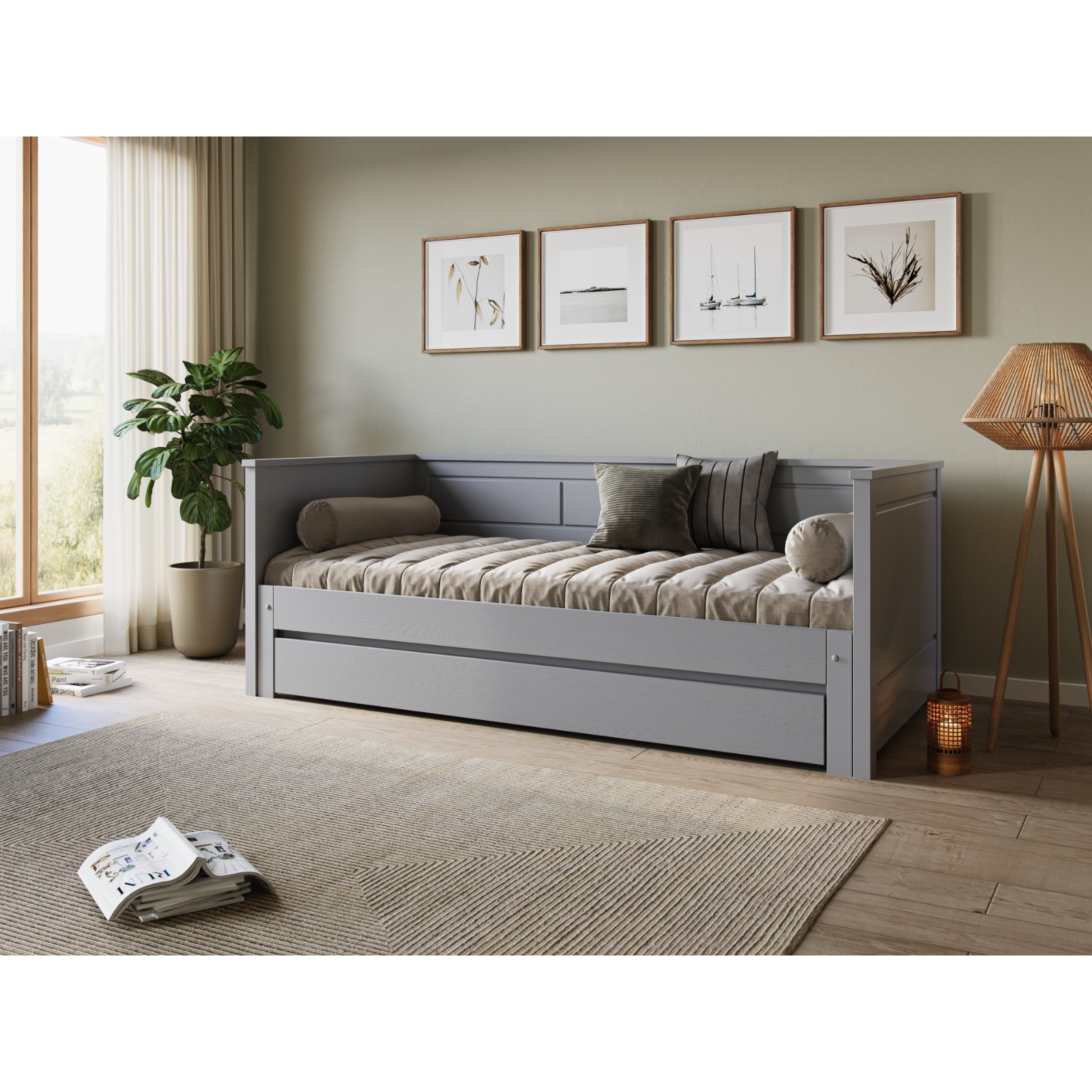 Noomi Erika Solid Wood Guest Bed (FSC-Certified) Grey - image 1