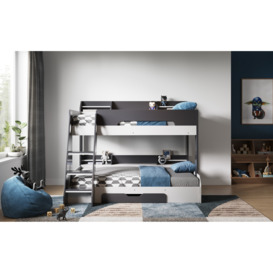 Flair Flick Triple Bunk Bed Grey With Storage - thumbnail 2