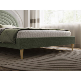 Flair Ava Boucle Fabric Double Bed Green - thumbnail 2