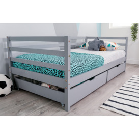Flair Wooden Cloud Single Day Bed With Optional Drawers Grey - thumbnail 2
