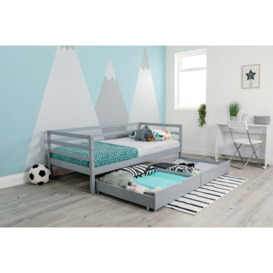 Flair Wooden Cloud Single Day Bed With Optional Drawers Grey - thumbnail 3
