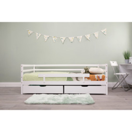 Flair Wooden Cloud Single Day Bed With Optional Drawers White - thumbnail 2