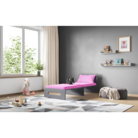 Flair Cosmic Pull Out Futon Grey Hot Pink