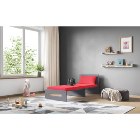 Flair Cosmic Pull Out Futon Grey Scarlet Red