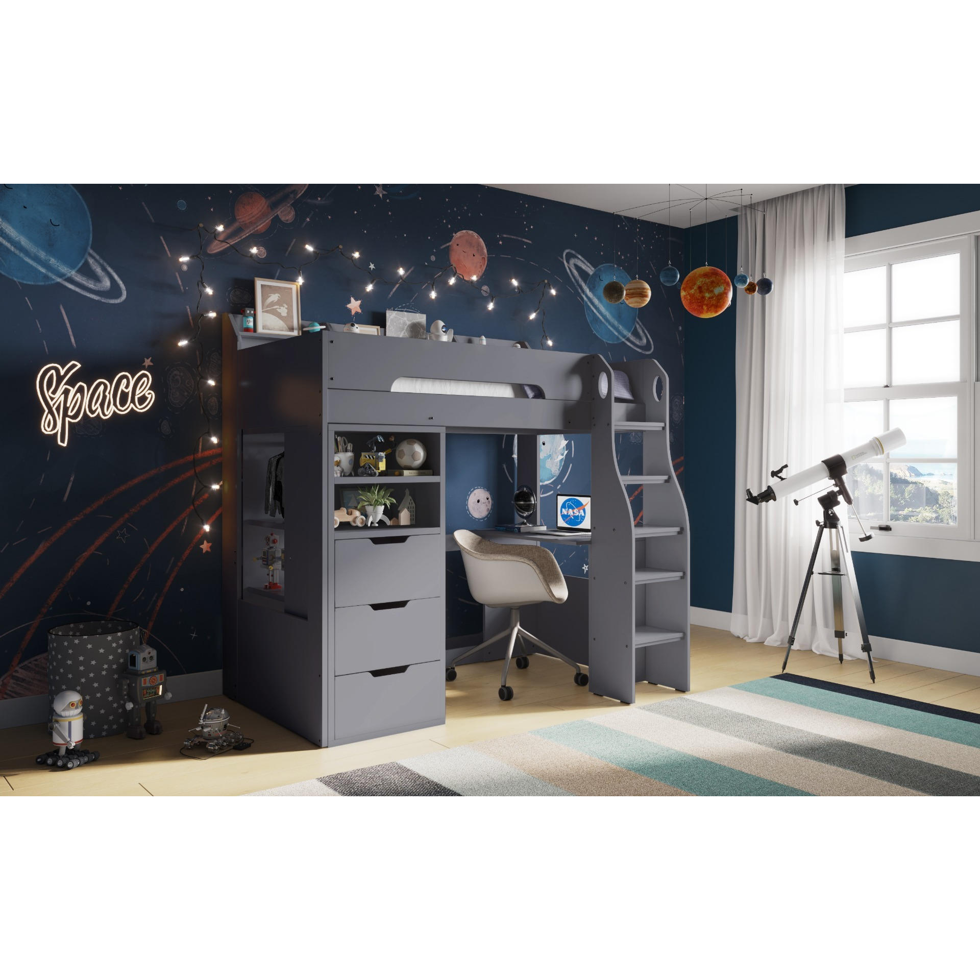 Flair Cosmic Storage Sleeper Bed Grey - image 1