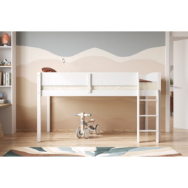 Flair Loop Wooden Mid Sleeper Cabin Bed White - thumbnail 2