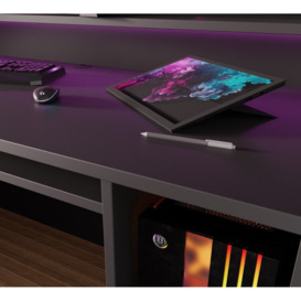 Flair Power Y LED Gaming Desk Black - thumbnail 2