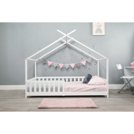 Flair White Wooden Scout Tree Single Bed with Rails - thumbnail 3